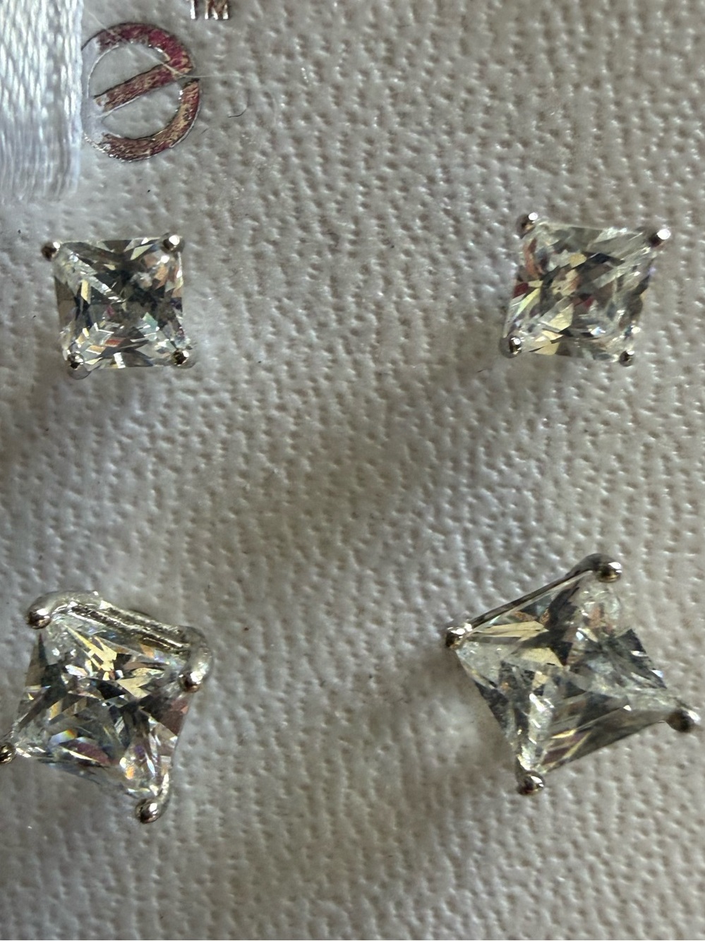 Clear Crystal Stud Earrings Set - Women's Jewelry - Picture 4 of 5